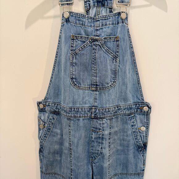 GAP Distressed Patchwork Denim Overalls Women’s Small Gap For Good - Picture 5 of 13